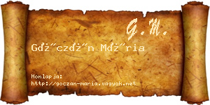 Góczán Mária névjegykártya